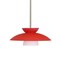 Besa Lighting Trilo 15 Stem Pendant, Red Matte, Satin Nickel Finish, 1x9W LED 1TT-451331-LED-SN - alternate 1